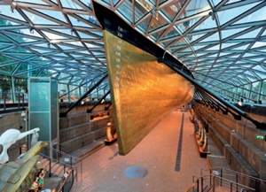 The ship's hull and interior of visitor centre 