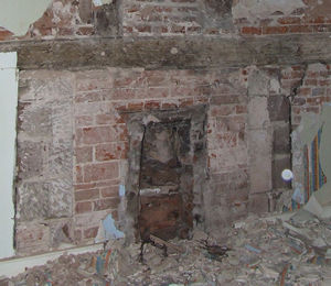 Adapted fireplace at Grange Farm, Coven, South Staffs