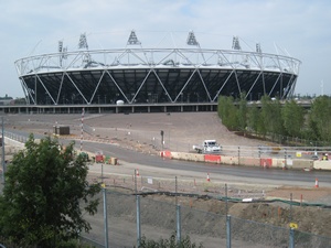 The Olympic Stadium, London in 2011 before completion of the surrounding Olympic Park
