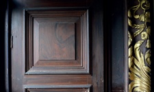 Timber graining on an interior window shutter
