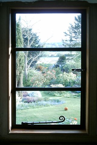 A double-glaxed metal window