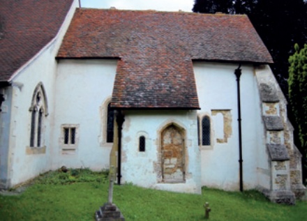 Anchorhold with blocked up exterior doorway