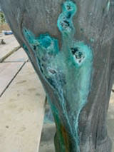 Active bronze corrosion