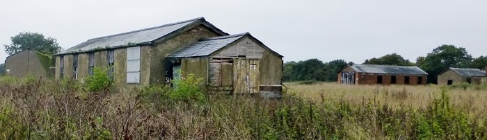 Derelict airfield buildings