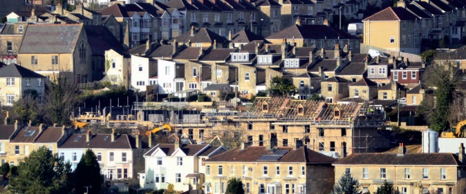 Mixed housing in Bath including new terrace under construction