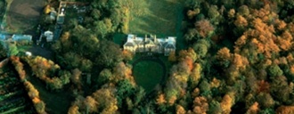 Aerial view of Newhailes and surrounding woodland