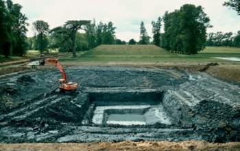 Garden feature under construction