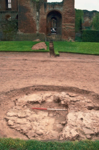 Excavated fountain at Kenilworth Castle
