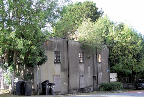 The badly decayed roof and facade of the Kingswood Tabernacle