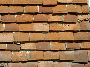 Detail of tiling showing mortar torching