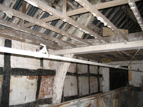 Part of north elevation of Tŷ Coch barn