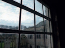 View through a broad glass window