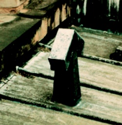 Arrow-shaped lead ventilator on a church roof