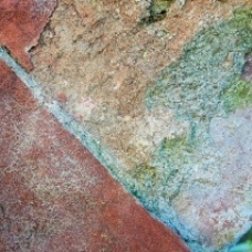 Close-up of well-preserved mortar joints