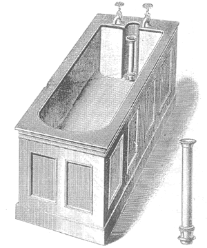 Late Victorian bath with timber panelling