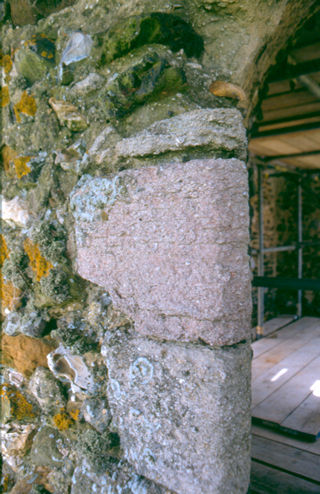 Lichen blooms on masonry