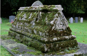 Moss-coated tomb
