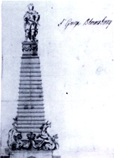 Ink drawing labelled 'St George Bloomsbury'