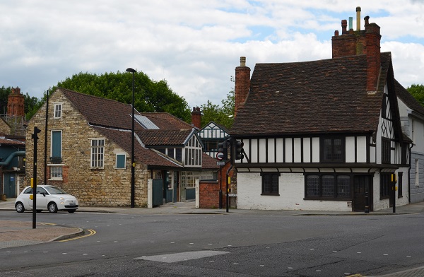 Lincoln Cathedral Works Yard with administrative buildings to the front and workshops behind 