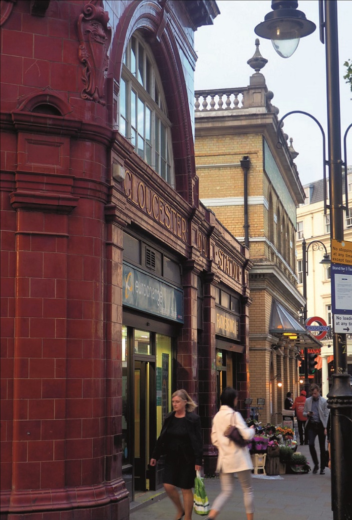 An early 20th century London underground station, Gloucester road.