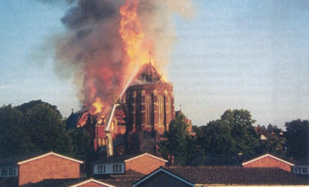 Fire at All Saints' Church, West Dulwich, 2000
