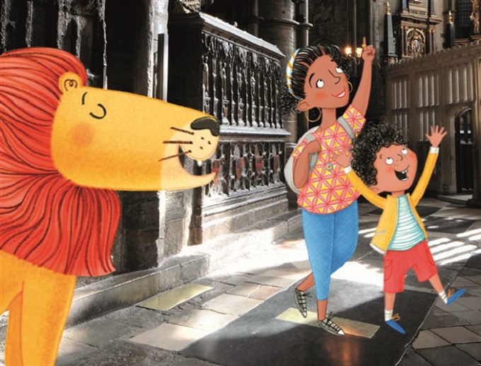 Showing 2D characters used in the multimedia tour devices