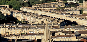 Tightly packed Georgian housing in Bath