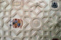 Elaborate geometric patterns on ceiling plasterwork