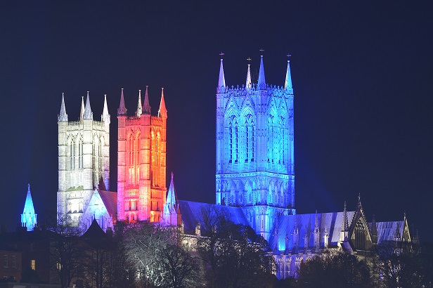 platinum jubilee lighting at lincoln cathedral