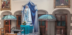 Syro-Malabarian decoration within the Cathedral of Alphonsa