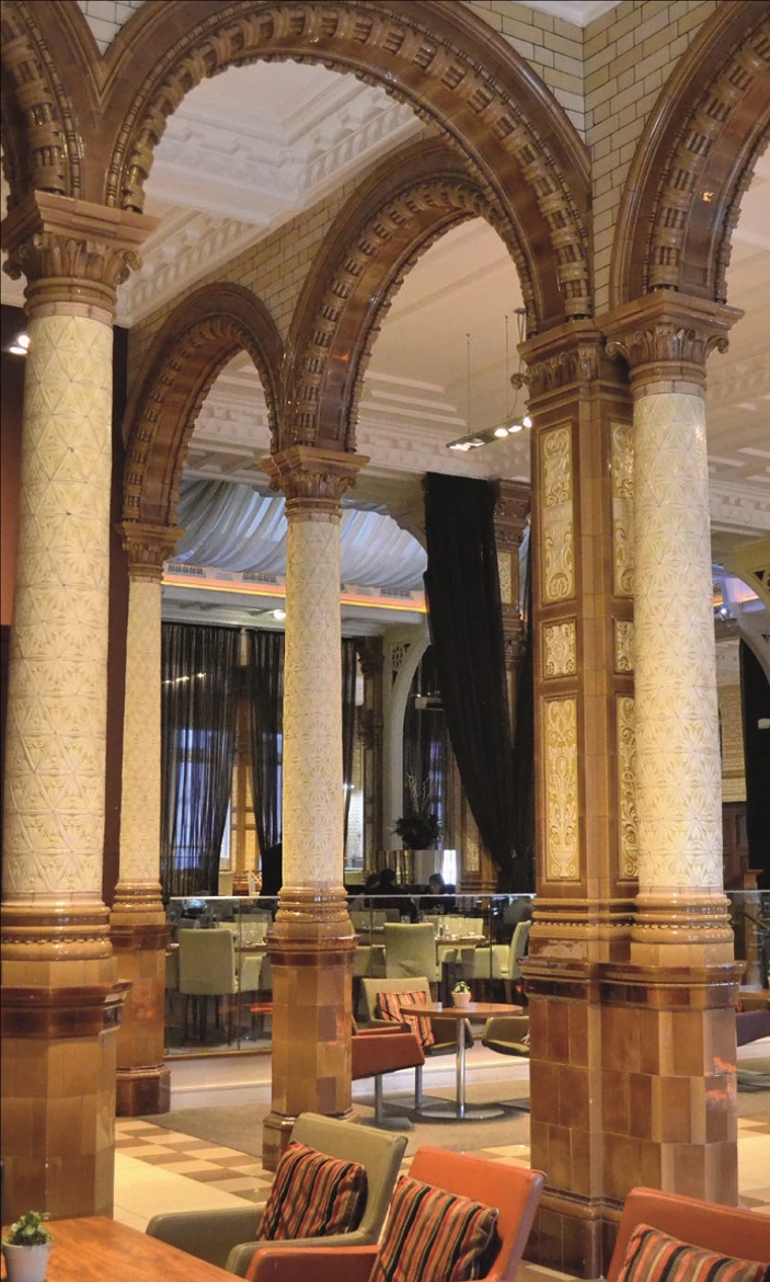 Lavish interior seating area of a Grade II* hotel, previously the Refuge Assurance Company offices