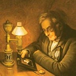Argand oil lamp illustrated in the 1822 portrait of James Peale by his brother Charles Wilson Peale