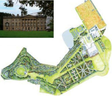 Wentworth Castle with a plan of the restored grounds