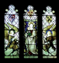 Burlison and Grylls stained glass window in the Sacheverell-Bateman mausoleum