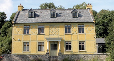 The facade of a Grade II* listed country house (1692) in West Wales, following extensive conservation