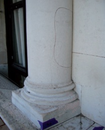 Indent repair to stone column