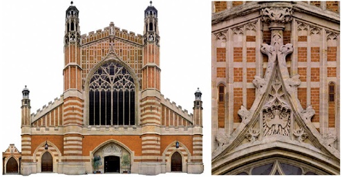 Rectified images of church facade