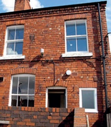 Terraced house, as above, with sympathetic secondary glazed sash windows