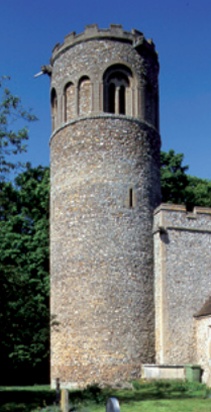 Round tower church at Little Saxham, Suffolk