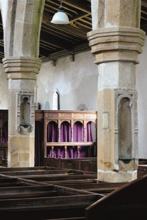 Nave piers at Kirkby Malham, West Yorkshire