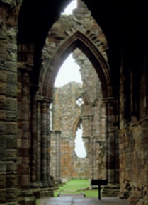 Inside the ruins of Whitby Abbey
