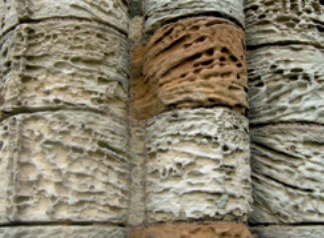 Deep depressions caused by alveolar weathering