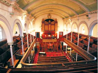 Interior of Capel Bethania in Maesteg in the Llynfi valley of Glamorgan