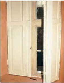 Panelled shutters with three-inch second leaf