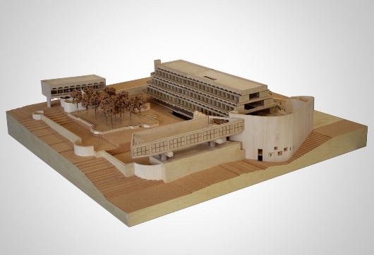 Highly detailed wooden architect's model of the seminary buildings and grounds