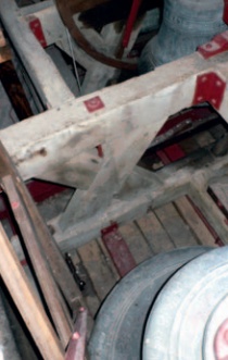 Example of a timber bell frame strengthened with steel grille and fixings