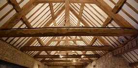 Surveying a timber framed building in Evesham