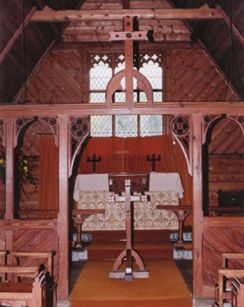 timber panelled interior