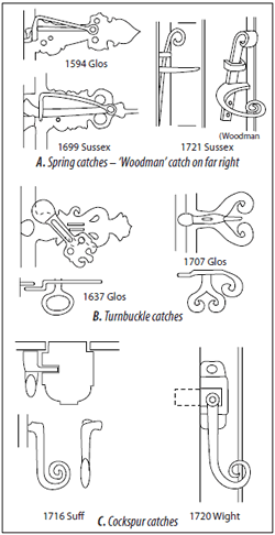 Figure 4. Window catches from dated houses
