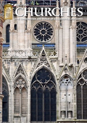 Historic Churches 2023 cover cover of historic churches magazine with cherubs from a window by Veronica Whall